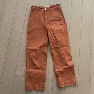 Brown Cropped Straight Regular Everlane Pants